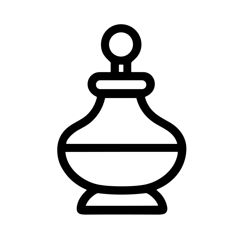 Simple Line Art Perfume Bottle Outline Icon Design for Beauty