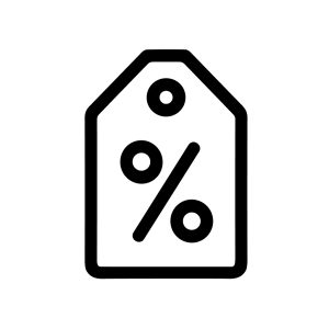 Simple Outline Discount Tag With Percentage Symbol Icon For Marketing