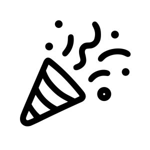 Simple Line Drawing Confetti Party Celebration Icon Element Design