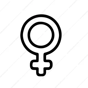 Simple Outline Female Gender Symbol Sign Graphic Element Icon