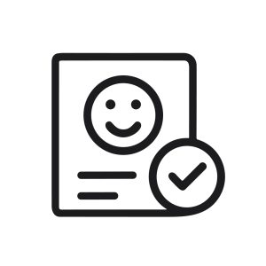 Simple Line Art Profile Verified With Checkmark Symbol Icon Design
