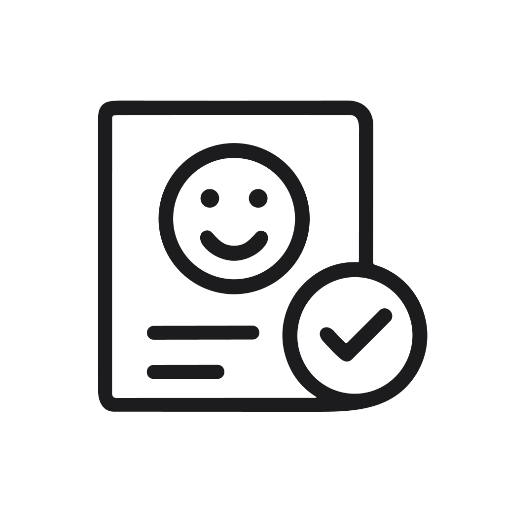Simple Line Art Profile Verified With Checkmark Symbol Icon Design