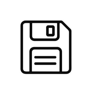Minimalist Lineart Floppy Diskette Save Icon Old Technology Media