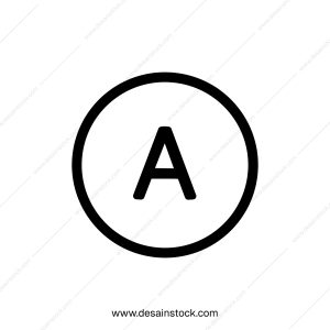 Simple Line A Letter in Circle Minimalist Alphabet Symbol Icon