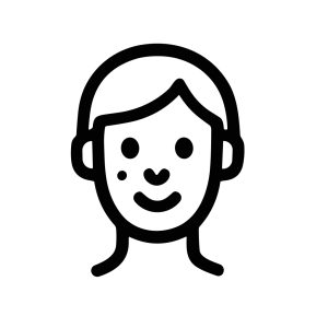 Simple Outline Portrait Woman with Short Hair Icon Illustration