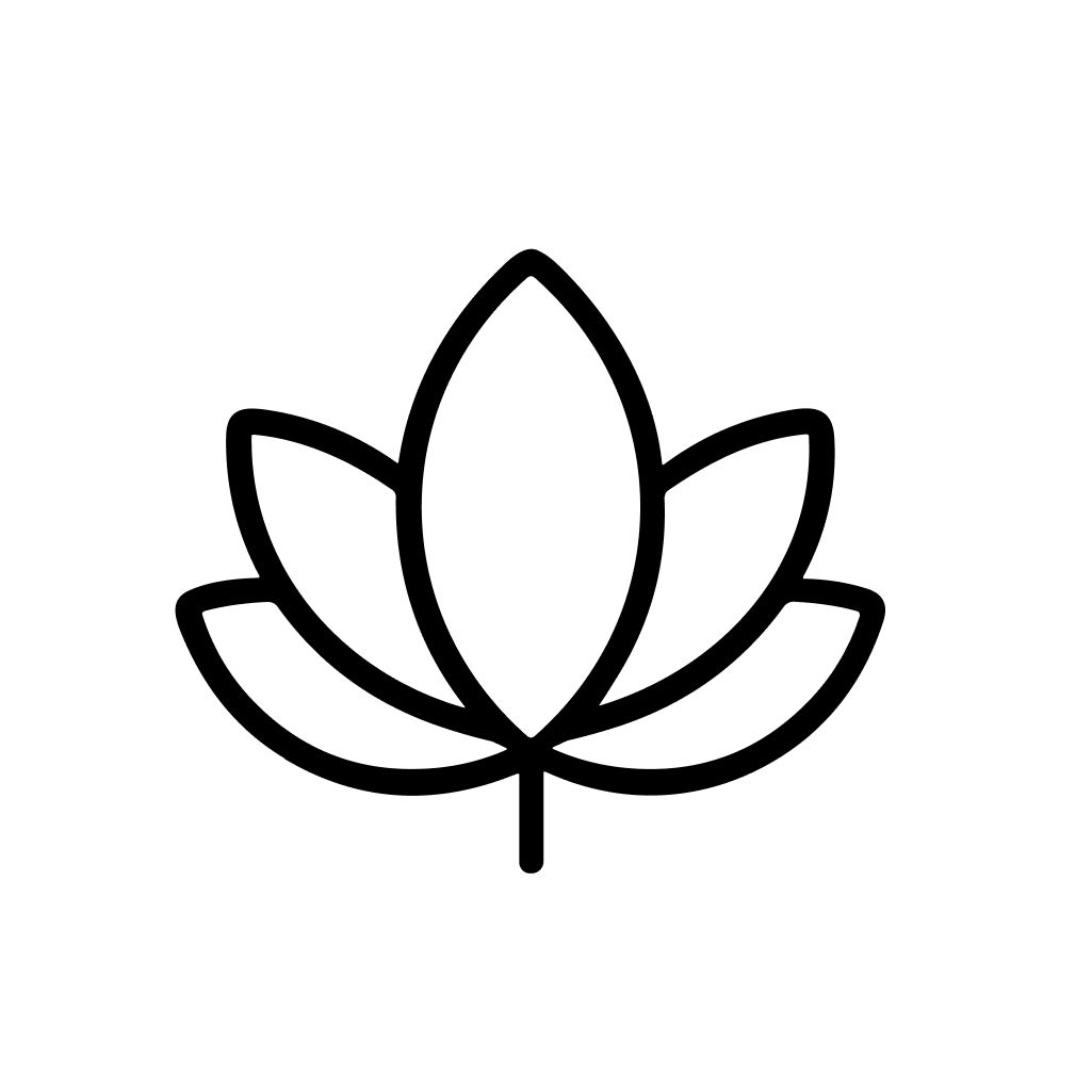 Simple Outline Lotus Flower Icon Design Element for Decoration