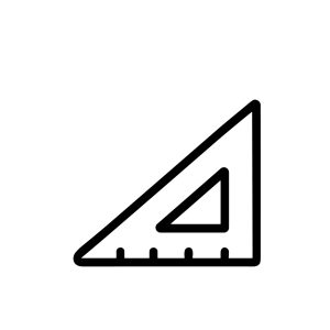 Outline Simple Triangle Ruler Measuring Instrument Tool Stationary Line Art