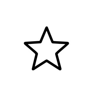 Simple Outline Handdrawn Star Shape Symbol Sign Icon with Black Border