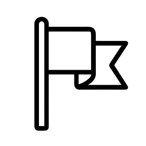 Simple Outline Minimalist Flag Pole Decoration Symbol Sign Icon
