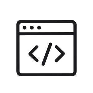 Minimalist Line Style Browser Code Element Application Website Icon