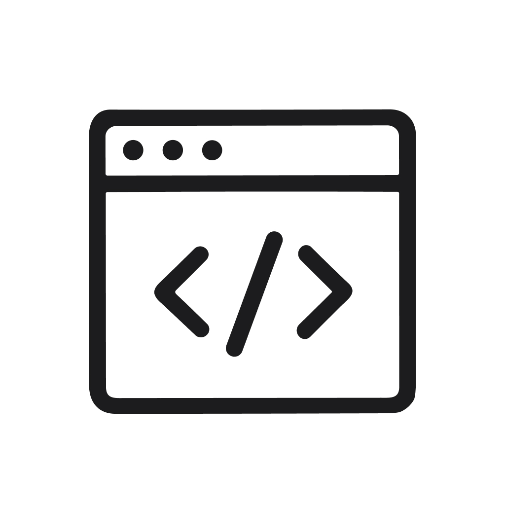 Minimalist Line Style Browser Code Element Application Website Icon
