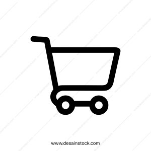 Simple Line Art Shopping Cart Trolley Symbol for Online Commerce
