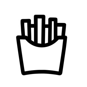Outline Simple French Fries Fast Food Restaurant Menu Line Icon