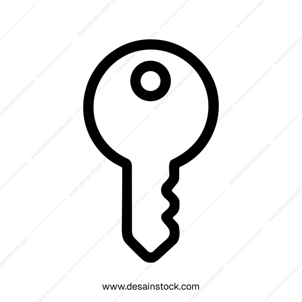 Minimalist Outline Simple Key Access Symbol Security Outline Shape Icon