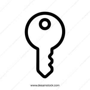 Minimalist Outline Simple Key Access Symbol Security Outline Shape Icon