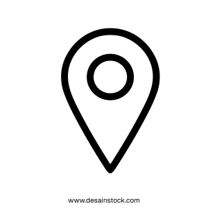 Simple Outline Location Pointer Symbol with Circle Inside Icon