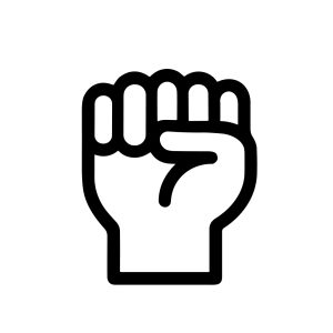 Simple Outline Hand Drawn Fist Gesture Symbol Sign Icon Element