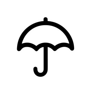 Minimalist Line Art Umbrella Protection Element Weather Outline Symbol Design