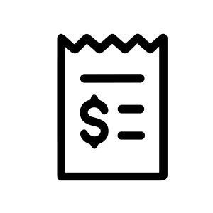 Outline Simple Dollar Sign Receipt Paper Business Invoice Document Icon