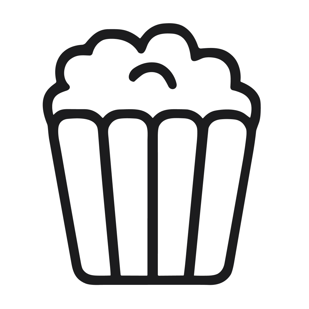 Minimalist Outline Style Delicious Cupcake Dessert Icon with Simple Details