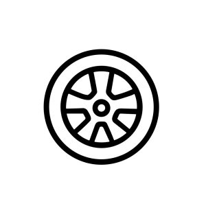 Simple Outline Car Wheel Detailed Vehicle Part Transportation Icon Symbol