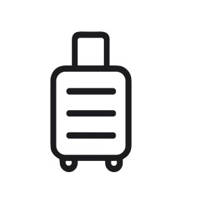 Simple Outline Travel Suitcase Baggage Minimalist Trip Icon Illustration