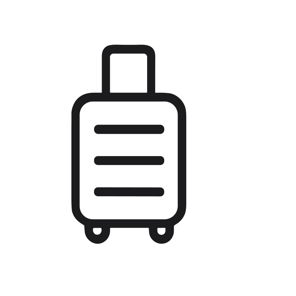 Simple Outline Travel Suitcase Baggage Minimalist Trip Icon Illustration