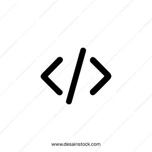 Simple Line Style Code Bracket Symbol Modern Technology Icon