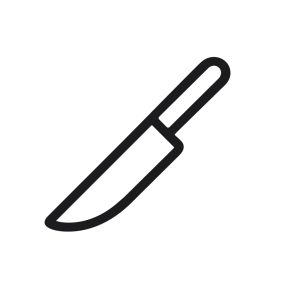 Simple Outline Line Art Kitchen Knife Tool Culinary Icon