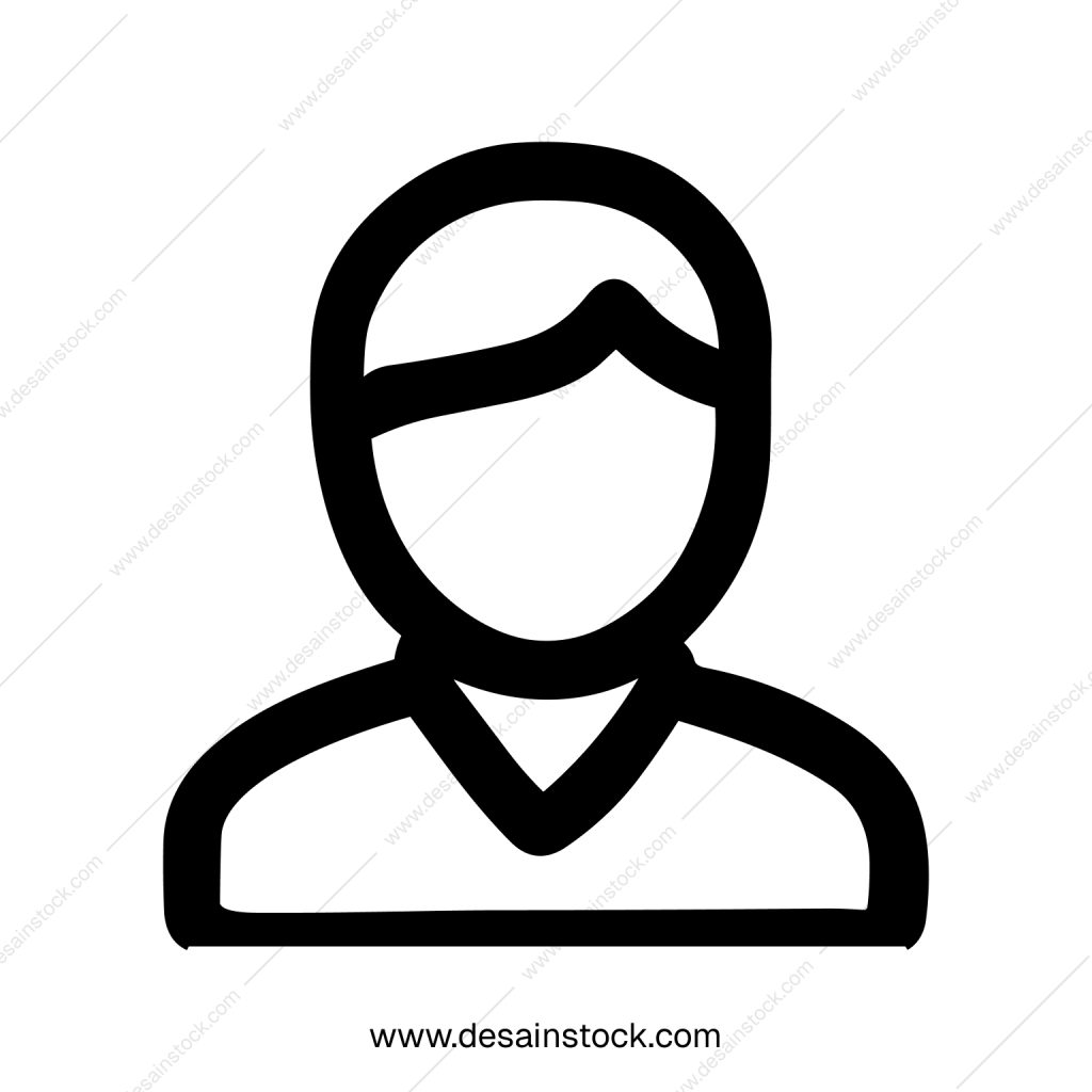 Simple Outline Profile Avatar User Icon Symbol for Web and Mobile