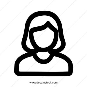 Simple Line Drawing Woman Avatar Profile User Interface Icon