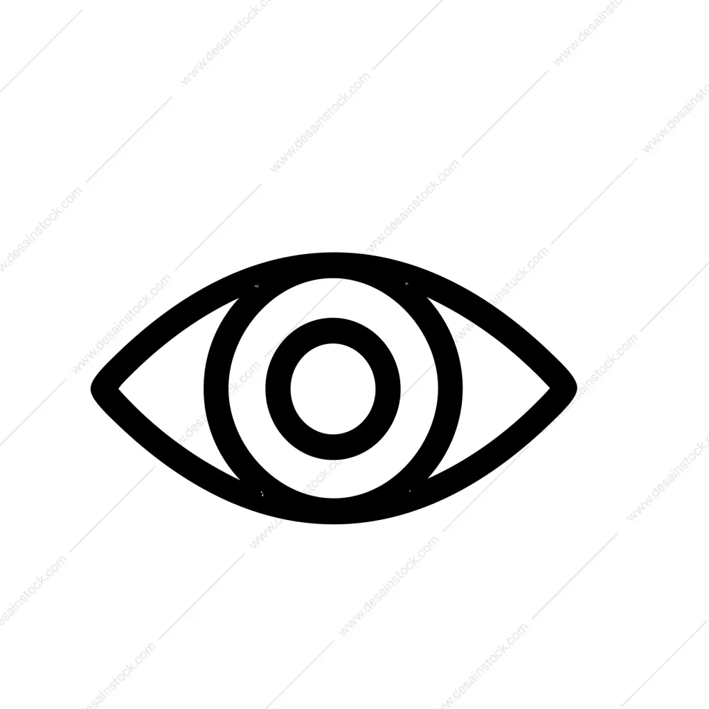 Simple Outline Pupil Eye Shape Optic Vision Sense Organ Icon