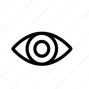 Simple Outline Pupil Eye Shape Optic Vision Sense Organ Icon