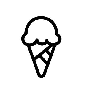 Simple Outline Drawing Ice Cream Cone Dessert Sweet Food Icon