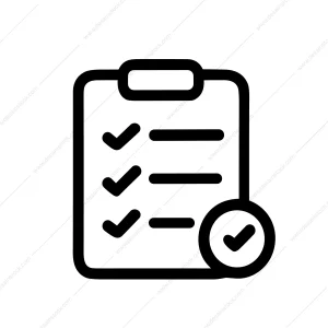 Simple Line Checklist with Checkmark Symbol Icon for Business and Project Management