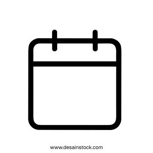 Simple Outline Calendar Date Schedule Appointment Icon Symbol Illustration