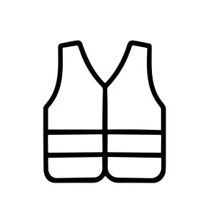 Simple Line Drawing Safety Vest Outline Icon, Workwear and Protection Equipment
