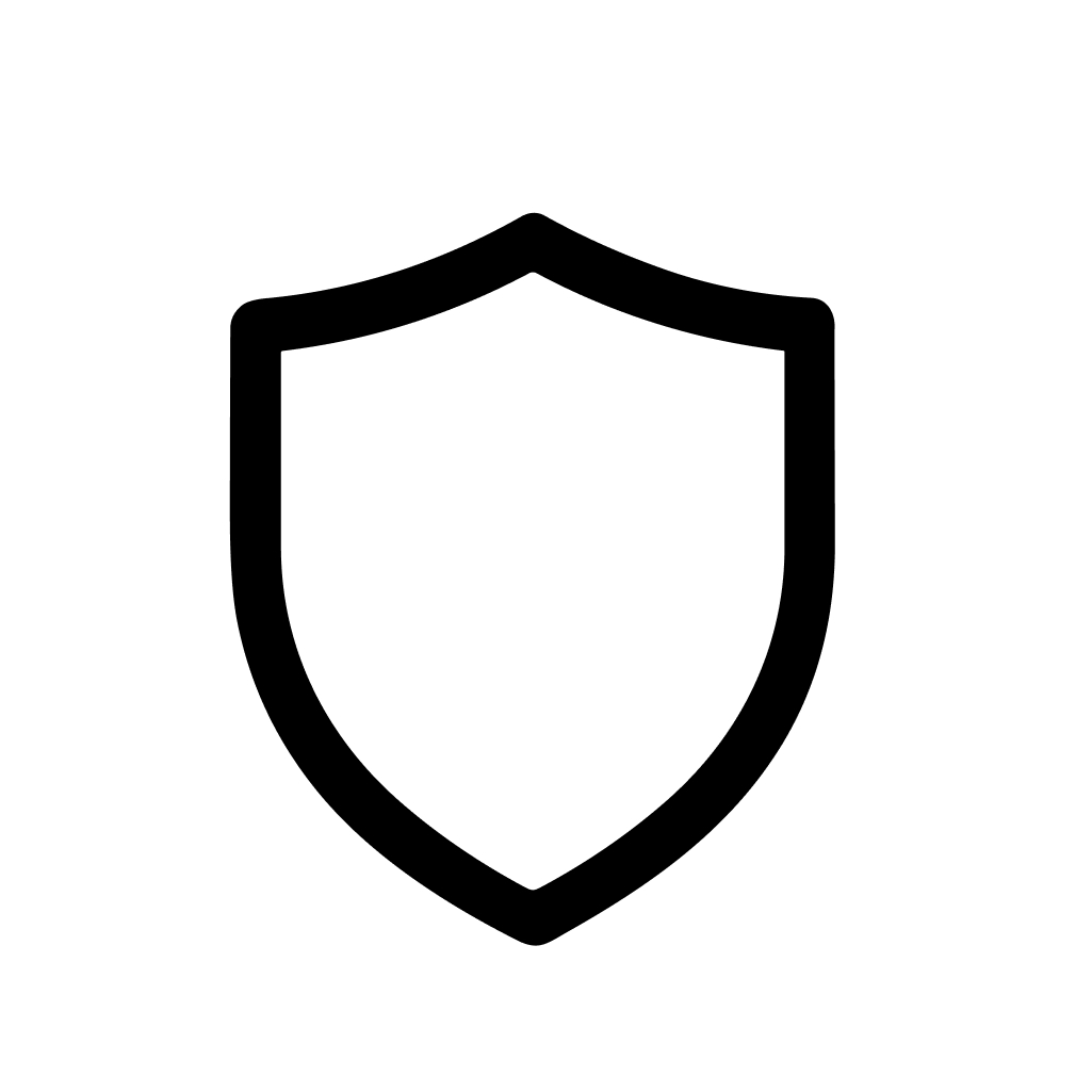 Simple Outline Minimalist Shield Security Symbol Shape Design Element Icon
