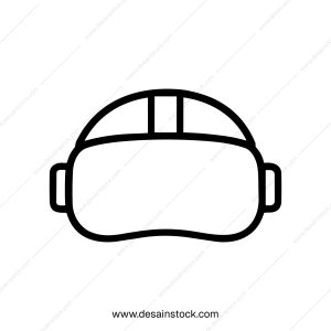 Outline Simple Virtual Reality Headset Device Gaming and Entertainment Icon