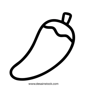 Simple Outline Spicy Chili Pepper Plant Ingredient Culinary Icon