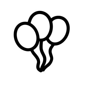 Minimalist Line Art Balloon Celebration Party Decoration Drawing Icon