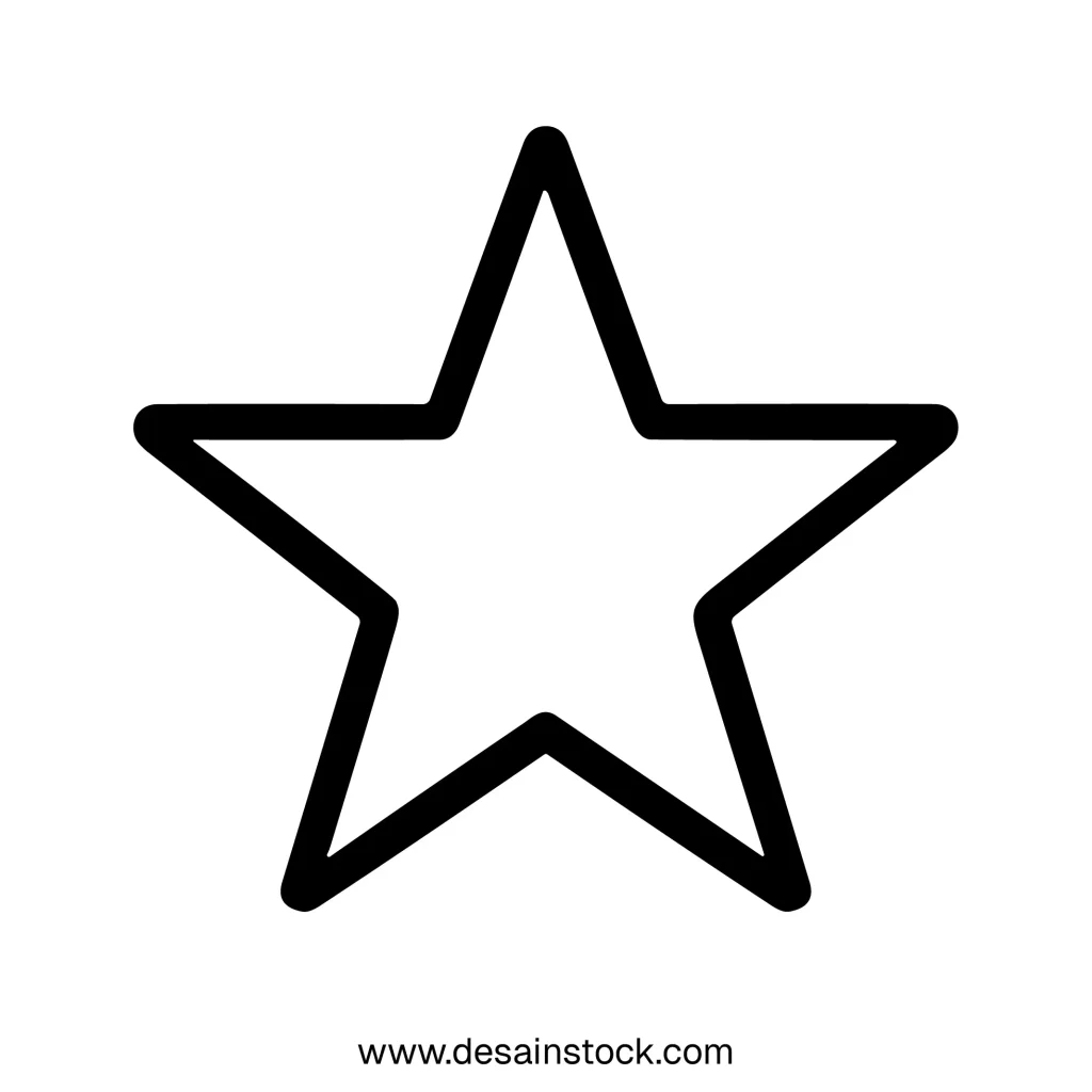 Simple Outline Star Shape Sign Symbol Icon Graphic Element