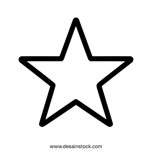 Simple Outline Star Shape Sign Symbol Icon Graphic Element