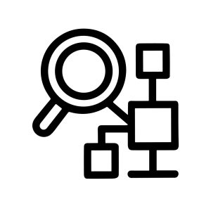 Simple Outline Magnifying Glass Data Structure Analysis Search Icon