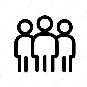 Simple Outline Group of People Icon Sign Symbol Illustration