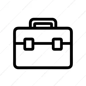 Simple Outline Suitcase Line Style Briefcase Work Business Bag Icon
