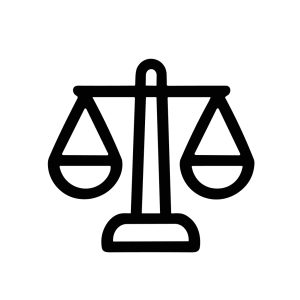 Simple Line Art Balance Scale Justice Symbol Sign Icon Graphic