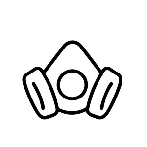 Simple Outline Face Protective Gas Mask Industrial Safety Icon