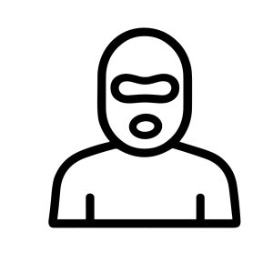 Simple Outline Balaclava Criminal Face Mask Security Protection Icon Sign