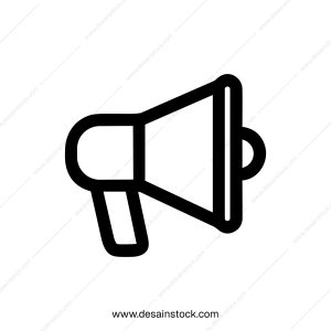 Simple Outline Detail Bullhorn Loudspeaker Announcement Public Address System Icon
